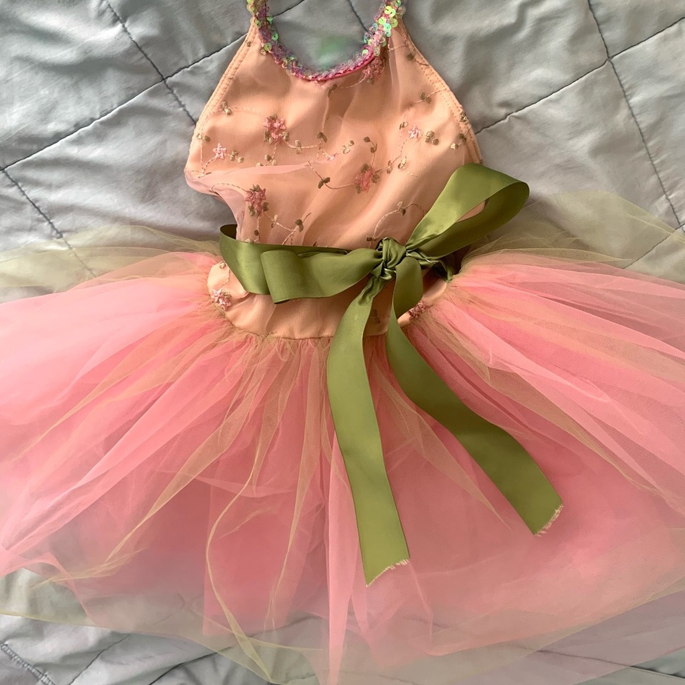Wolff Fording Halter Top Leotard with Tulle sz 10C